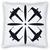 Star Wars White Throw Pillow | Black X-Wing Fighter Design | 18 x 18 Inches