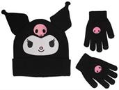 Sanrio Kuromi Knit Beanie and Gloves 2 Piece Set