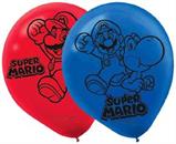 Super Mario Bros. 12" Red/Blue Party Balloons, 6-Pack