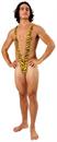 Borat Mankini Tiger Print Thong Swimsuit Adult Costume