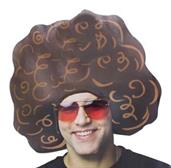 Giant Brown Foam Afro Adult Costume Hat