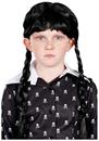 Wednesday Inspired Gothic Girl Black Braided Black Child Costume Wig
