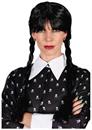 Wednesday Inspired Gothic Girl Black Braided Black Adult Costume Wig