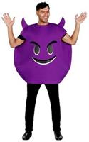 Horny Devil Purple Emoji Adult Unisex Costume | One Size