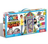 Create and Color Cardboard Blast-Off Rocket Playset