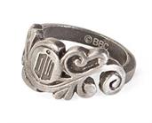 Doctor Who Logo Vine Stainless Steel Women&#39;s Ring, Size 7