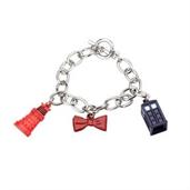 Doctor Who Charm Bow Tie, Tardis and Dalek Bracelet