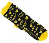 Batman Black and Yellow Hearts Junior Crew Socks