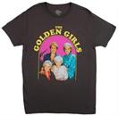 Golden Girls Group Shot Vintage T-Shirt | Charcoal Grey Shirt Featuring The Cast