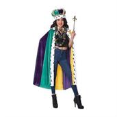Mardi Gras Cape & Crown Adult Costume Set | One Size Fits Most