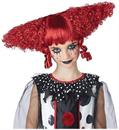Dark Red Creepy Clown Child Costume Wig