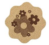 Single Retro Cork Drink Coaster - Daisies