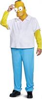 Disguise Men's New Homer Deluxe Adult Costume, White, L/XL (42-46)