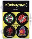Cyberpunk 2077 Logos Magnet 4 Pack | Silverhand | Samurai | Night City