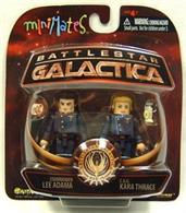 Battlestar Galactica Series 3 Minimates Adama and Thrace