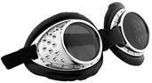 Radioactive Aviator Silver Adult Costume Goggles