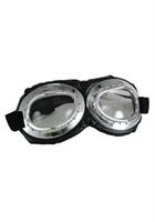 Aviator Goggle Silver and Black Adult Costume Accessory
