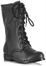 1" Black Combat Boots Child