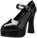 5" Chunky Heel with 1.5" Platform Black Mary Jane