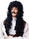 Captain Hook Men's Costume Wig with Moustache - Black