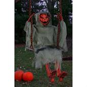 36" Pumpkin Man on Swing Hanging Halloween Decor