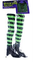 Witch Legs Yard Stakes Green/Black Halloween DÃcor
