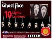 Glowing Ghost Face String Lights | 5.9 Foot String w/ 10 LED Lights