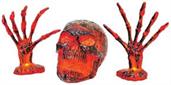 Light-Up Smoldering Skull Grave Breaker Halloween Decor
