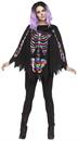 Rainbow Skeleton Adult Costume Poncho | One Size Fits Most