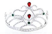 Silver Costume Tiara With Colored Stones Child