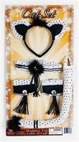Cat Adult Costume Set - Headpiece, Tail, Collar, and Cuffs