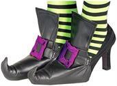 Witch Shoe Covers Accessory With Purple Buckles