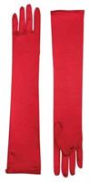Long Red Adult Female Costume Satin Dress Gloves