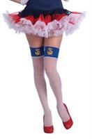 Lady In The Navy Nautical Fishnet Costume Thigh Highs