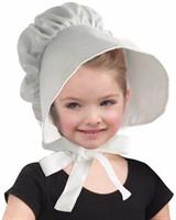 Colonial White Bonnet Child Hat