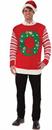 Red Light-Up Wreath Women's Ugly Christmas Sweater