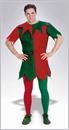 Christmas Holiday Elf Costume Tights Adult: Red and Green