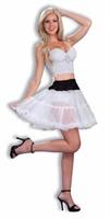 Black W/White Mini Crinoline Tutu 16" Petticoat Costume Adult Stnd