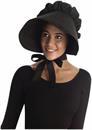 Colonial Style Large Bonnet Costume Hat Adult: Black