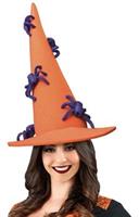 Funky Fresh Orange Witch w/ Spiders Adult Foam Costume Hat