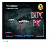 Bite Me Vampire Stache Moustache With Teeth Costume Accessory