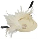 Creamy Feather Fascinator Adult Costume Hat