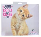 You Gotta Be Kitten Me Womens 12 Days of Socks in Advent Gift Box