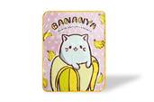 Bananya The Banana Cat Large Anime Fleece Throw Blanket | 60 x 45 Inches