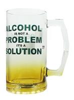 Breaking Bad "Alcohol Is Not A Problem, Itâ€™s A Solution" Glass Beer Mug
