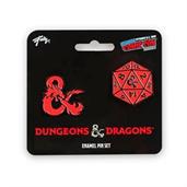 Dungeons & Dragons D20 Die and Ampersand Exclusive Enamel Pin Set