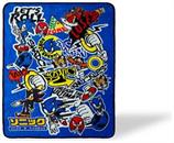 Sonic The Hedgehog Sticker Bomb Fleece Throw Blanket | 45 x 60 Inch Cozy Blanket