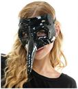 Bedazzled Black Mirror Mardi Gras Mask Adult Costume Accessory