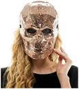Bedazzled Rose Gold Mirror Skull Mask Adult Costume Accessory