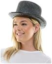 Metallic Black Top Hat Adult Costume Accessory